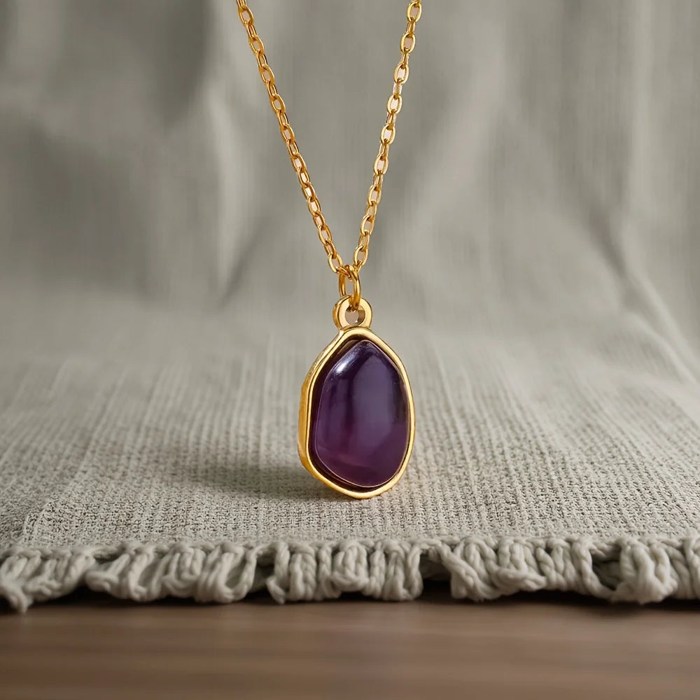 Organic Gemstone Charm Pendant Necklaces