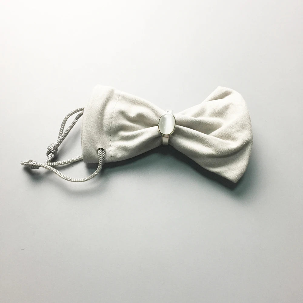 Adjustable Silver White Cabochon Statement Ring