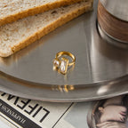 Geometric Baguette Duo Open Ring