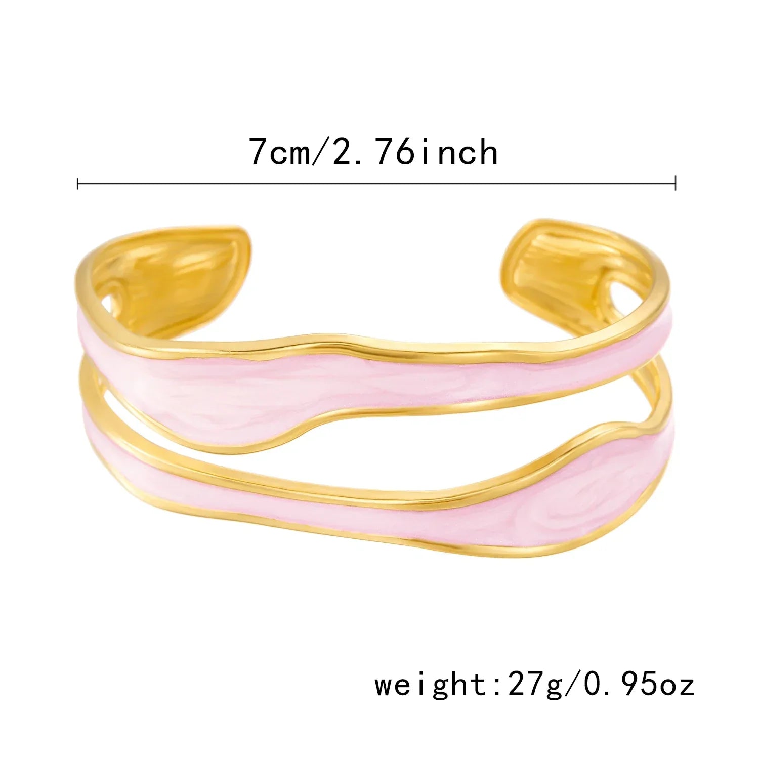 Vintage White Open Stainless Steel Bracelet