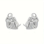 Silver and Gold Two-Tone Hug Earrings