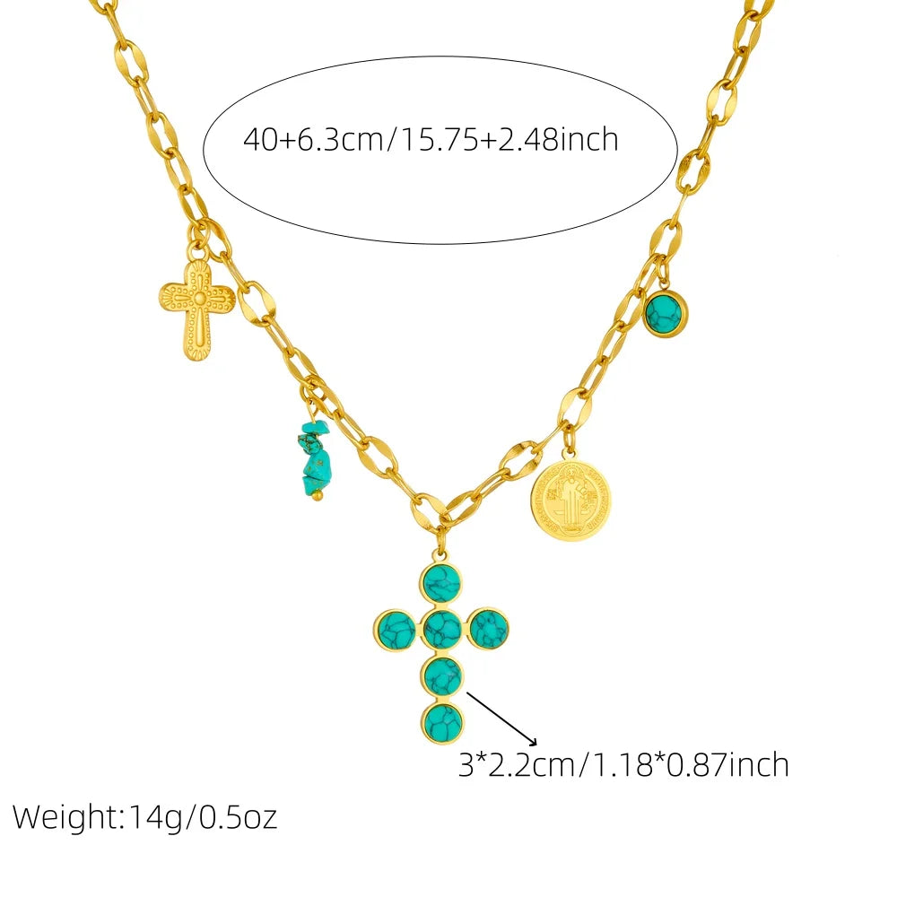 Exclusive Turquoise Cross Necklace