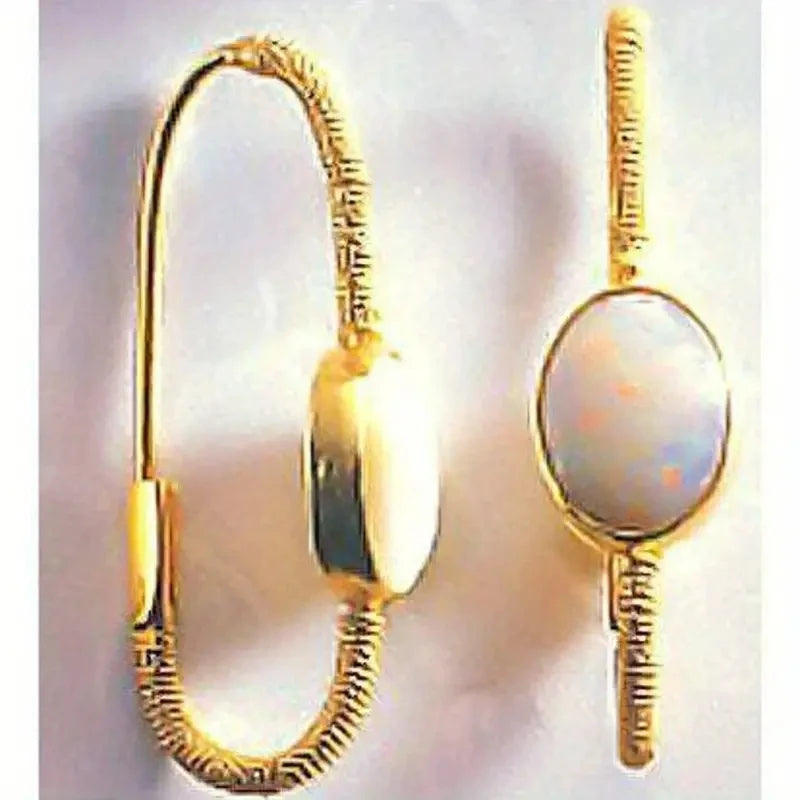 Gold Loop Gemstone Drop Earrings