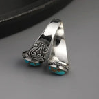 Elegant Vintage Turquoise Cross Band Ring