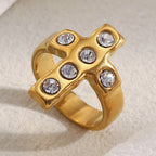 Chunky Stone Cross Ring