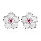 Zircon Flower Stud Earrings