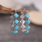 Vintage Turquoise U-Shaped Hoop Earrings