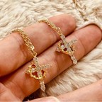 Gold Crown Cross Necklace