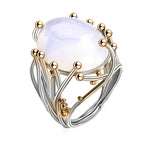 Galaxy Aura Moonstone Statement Ring