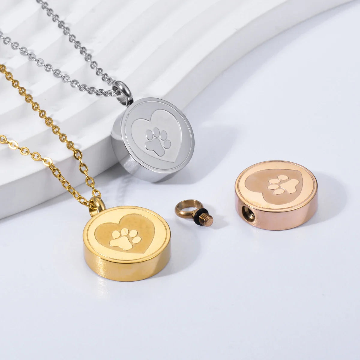 Always Near Paw-Heart Urn Pendant