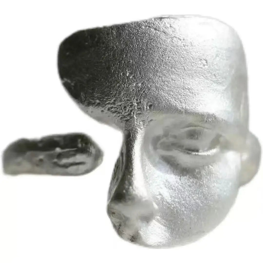 Silver Abstract Face Adjustable Ring