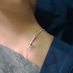 Delicate Silver Cross Bracelet