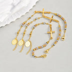 Gold and Silver Cross Bracelet