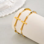 Gold and Silver Cross Bracelet