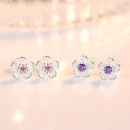Zircon Flower Stud Earrings