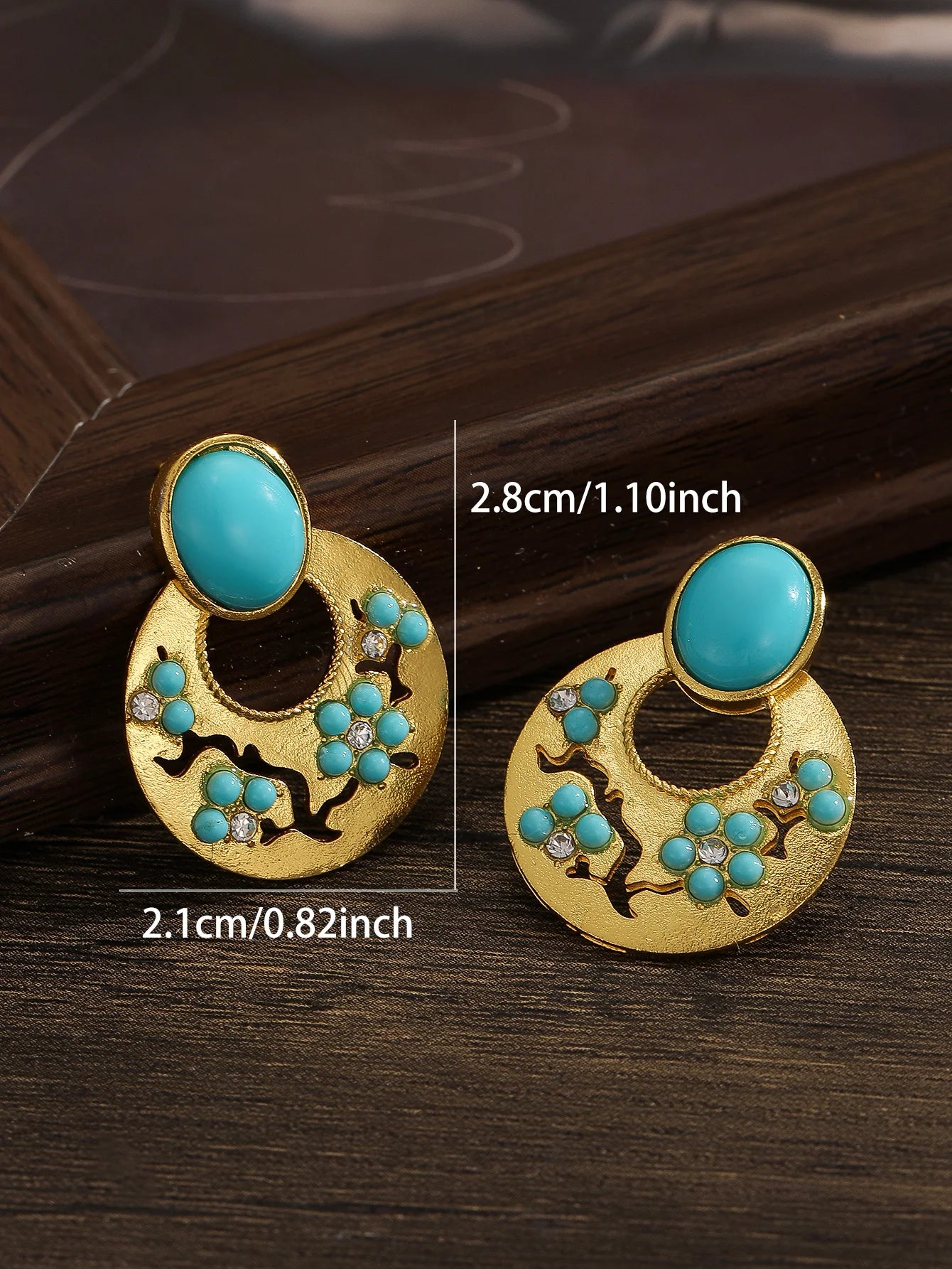Vintage Turquoise Oriental Earrings