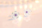Zircon Flower Stud Earrings