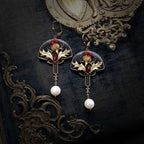Vintage Red Pearl Earrings