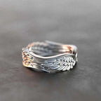 Silver Angel Wings Adjustable Ring