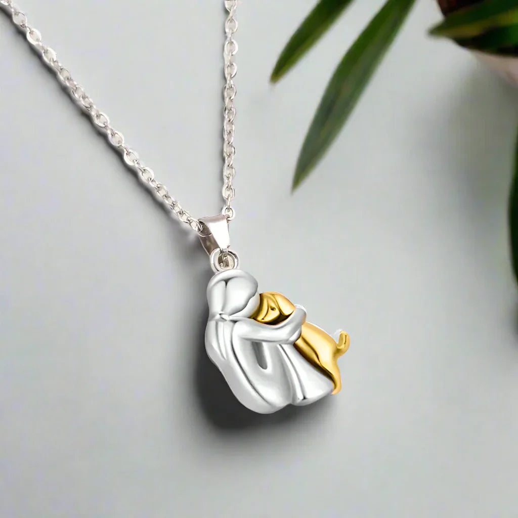 Hug Dog Pendant Necklace