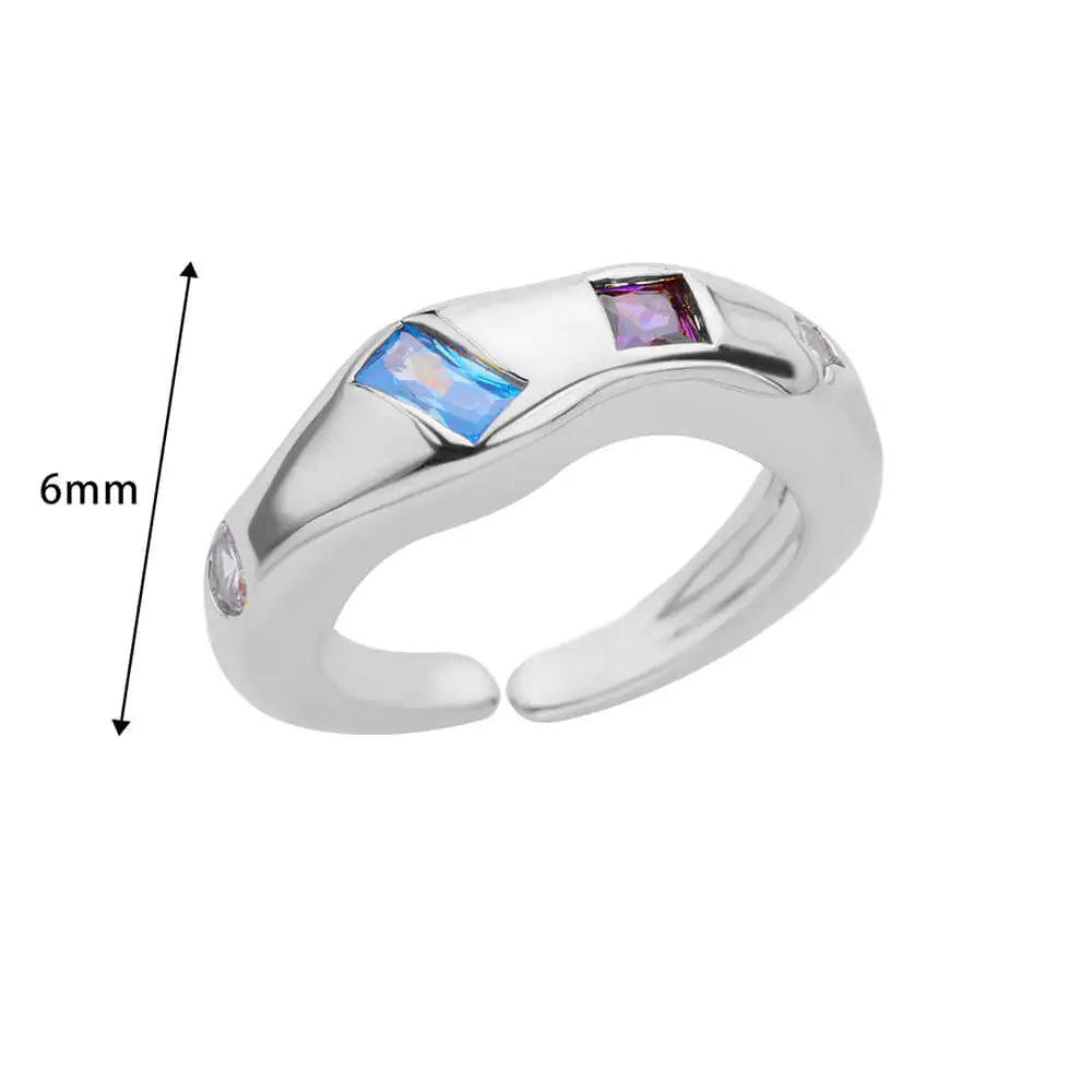 Cosmic Gemstone Chunky Band Rings