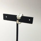 Adjustable Silver White Cabochon Statement Ring