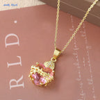 Sacred Heart Cross Necklaced