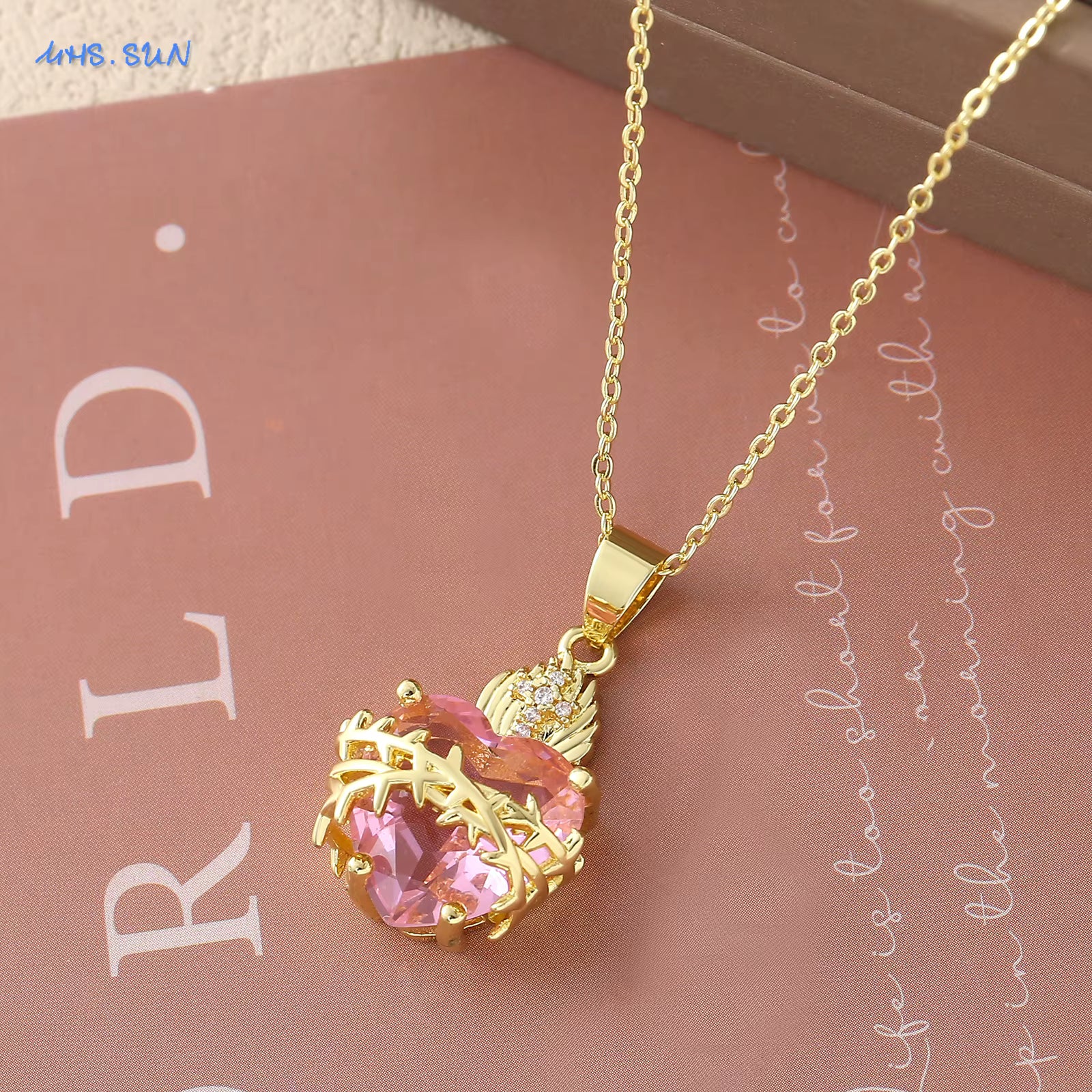 Sacred Heart Cross Necklaced