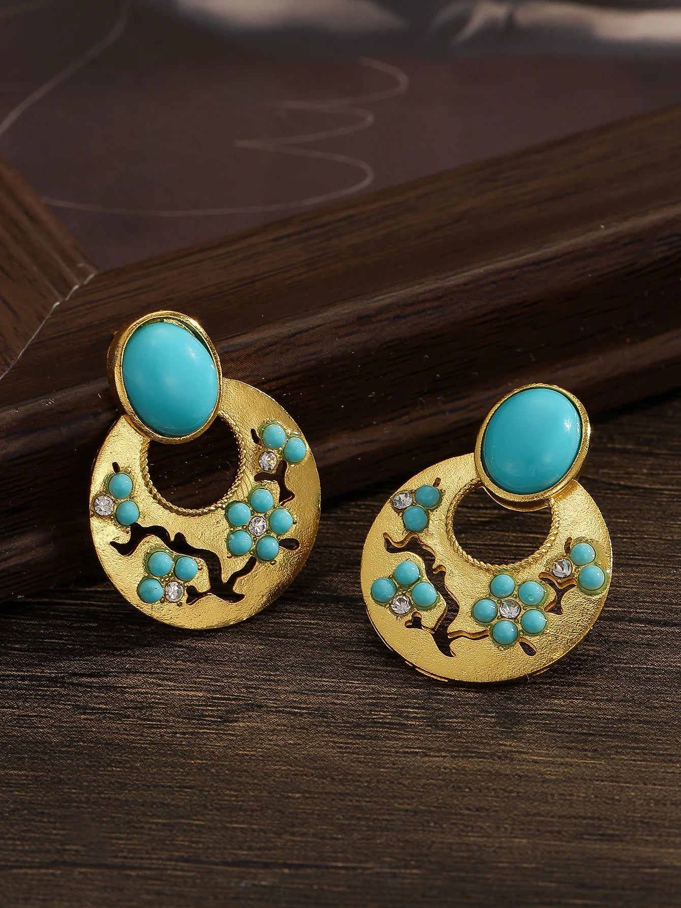 Vintage Turquoise Oriental Earrings