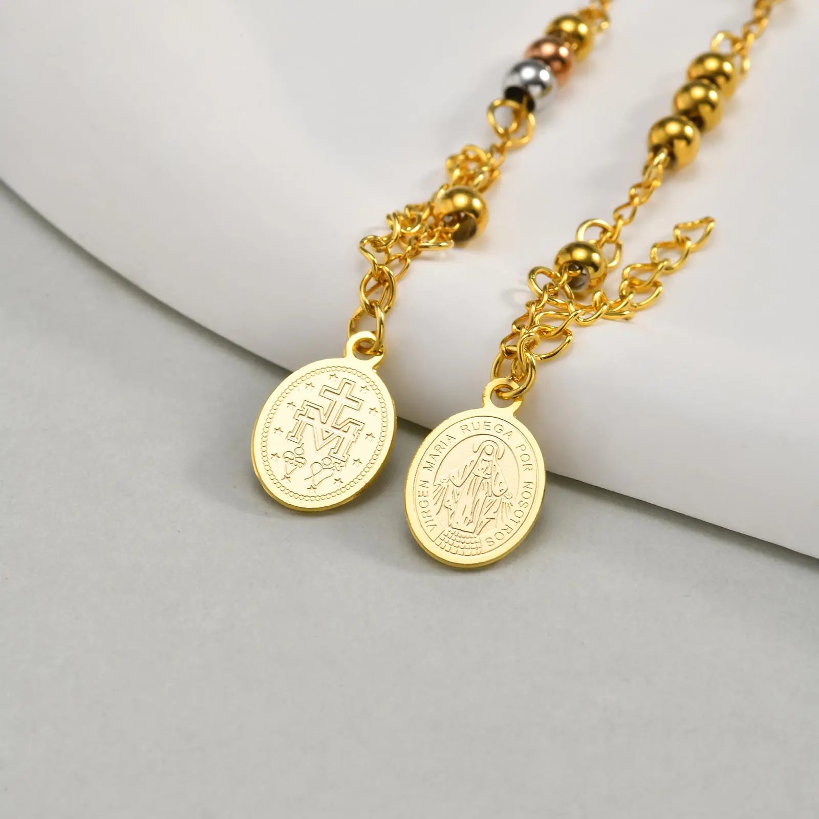 Gold and Silver Cross Bracelet