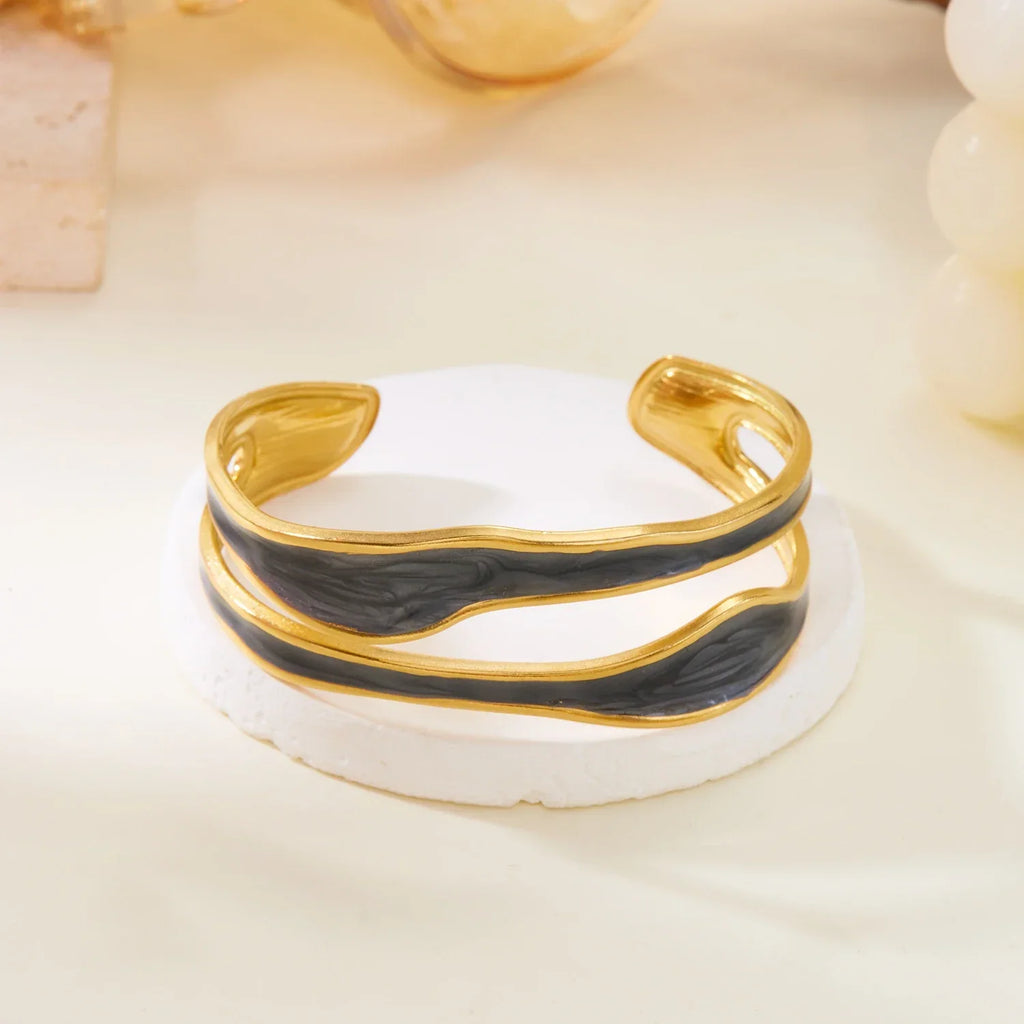 Vintage White Open Stainless Steel Bracelet