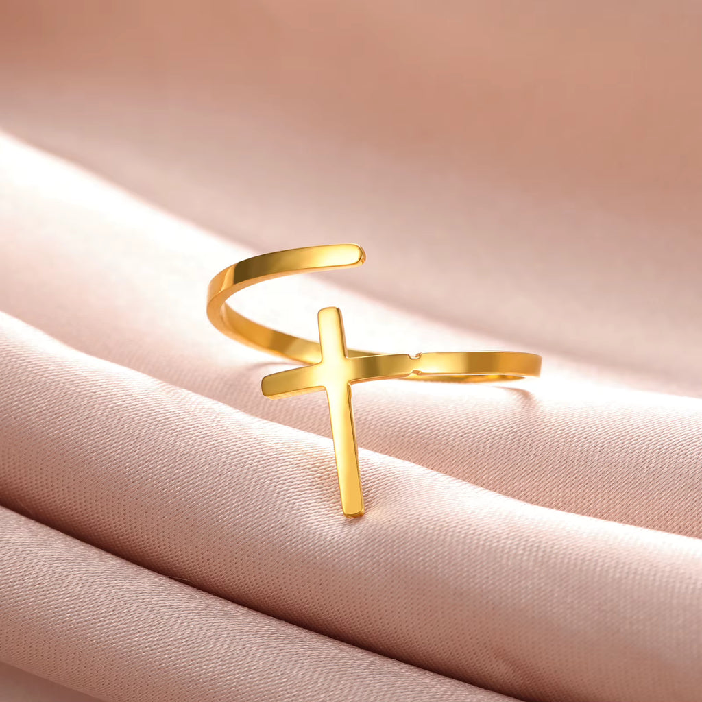Cross Ring Adjustable Ring