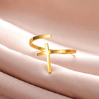 Cross Ring Adjustable Ring