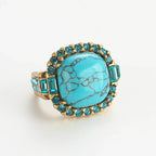 Vintage Art Deco Turquoise Gold Ring