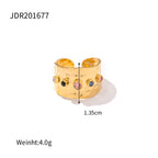 Adjustable Hammered Wide Rainbow Crystal Ring