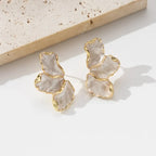 Elegant Enamel Flower Stud Earrings