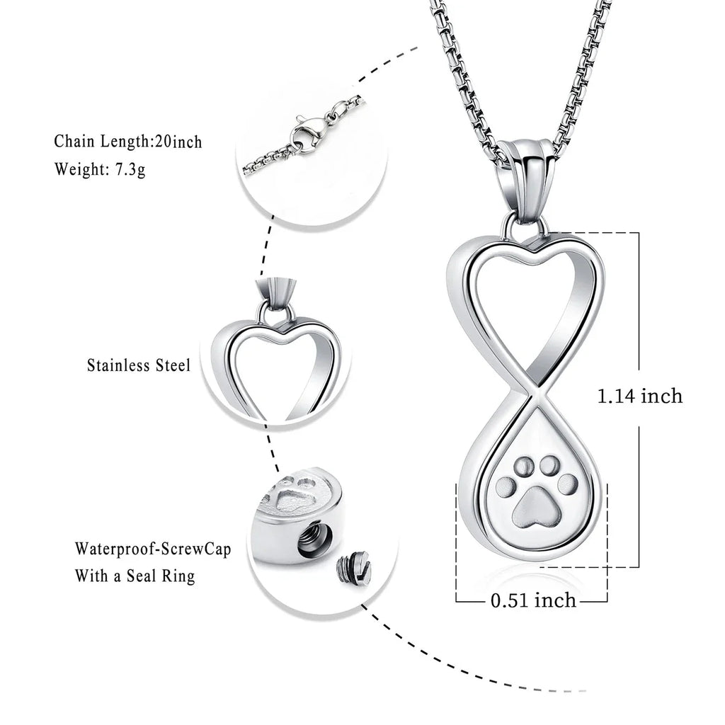 Always & Always Paw-Print Urn Pendant