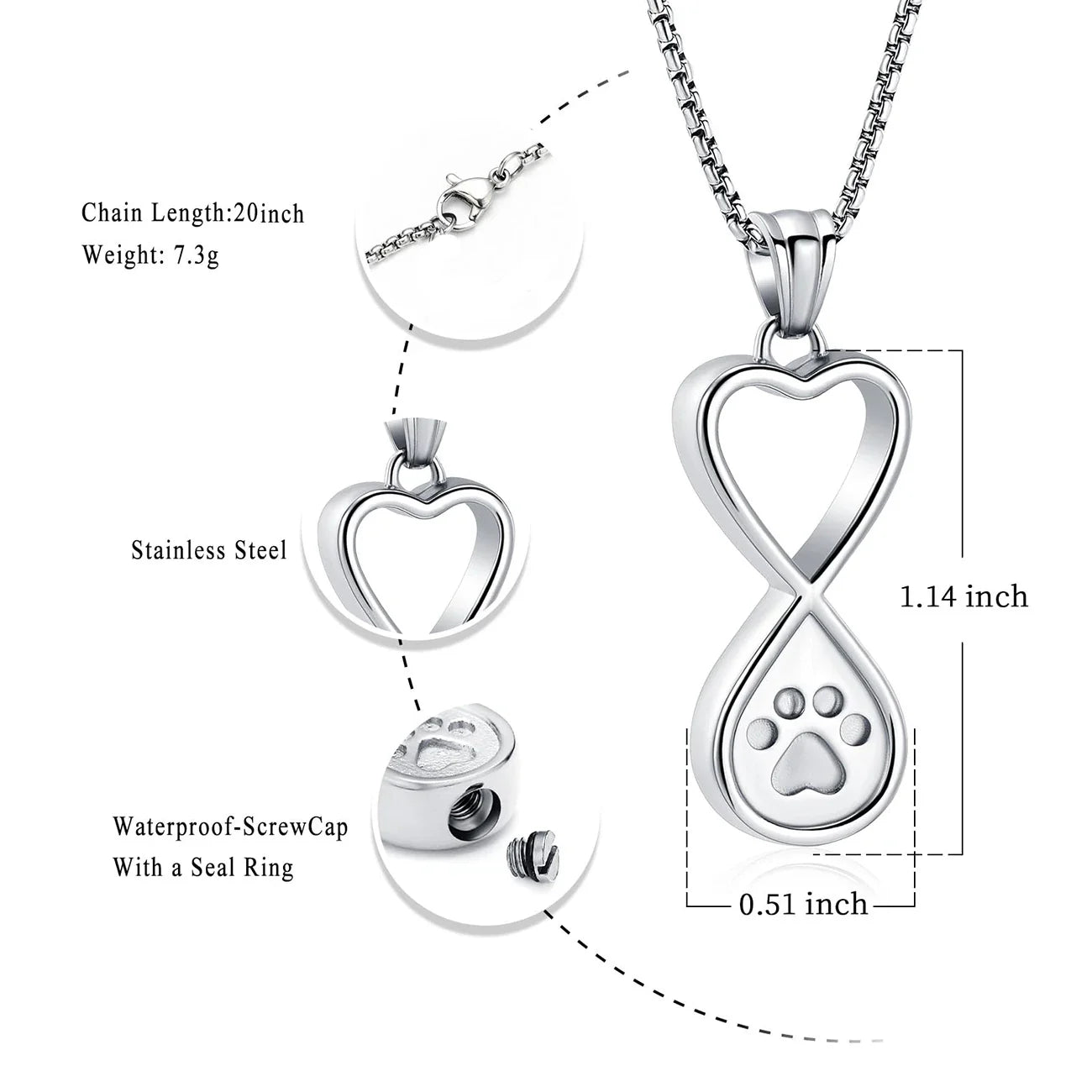 Always & Always Paw-Print Urn Pendant