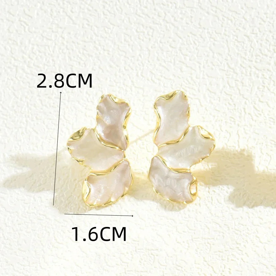 Elegant Enamel Flower Stud Earrings