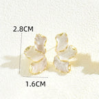 Elegant Enamel Flower Stud Earrings