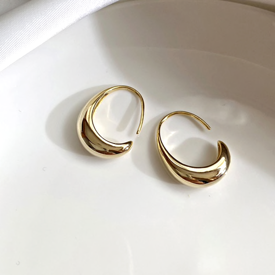 Oval Hoop Gold and Silver Earrings