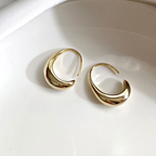 Oval Hoop Gold and Silver Earrings