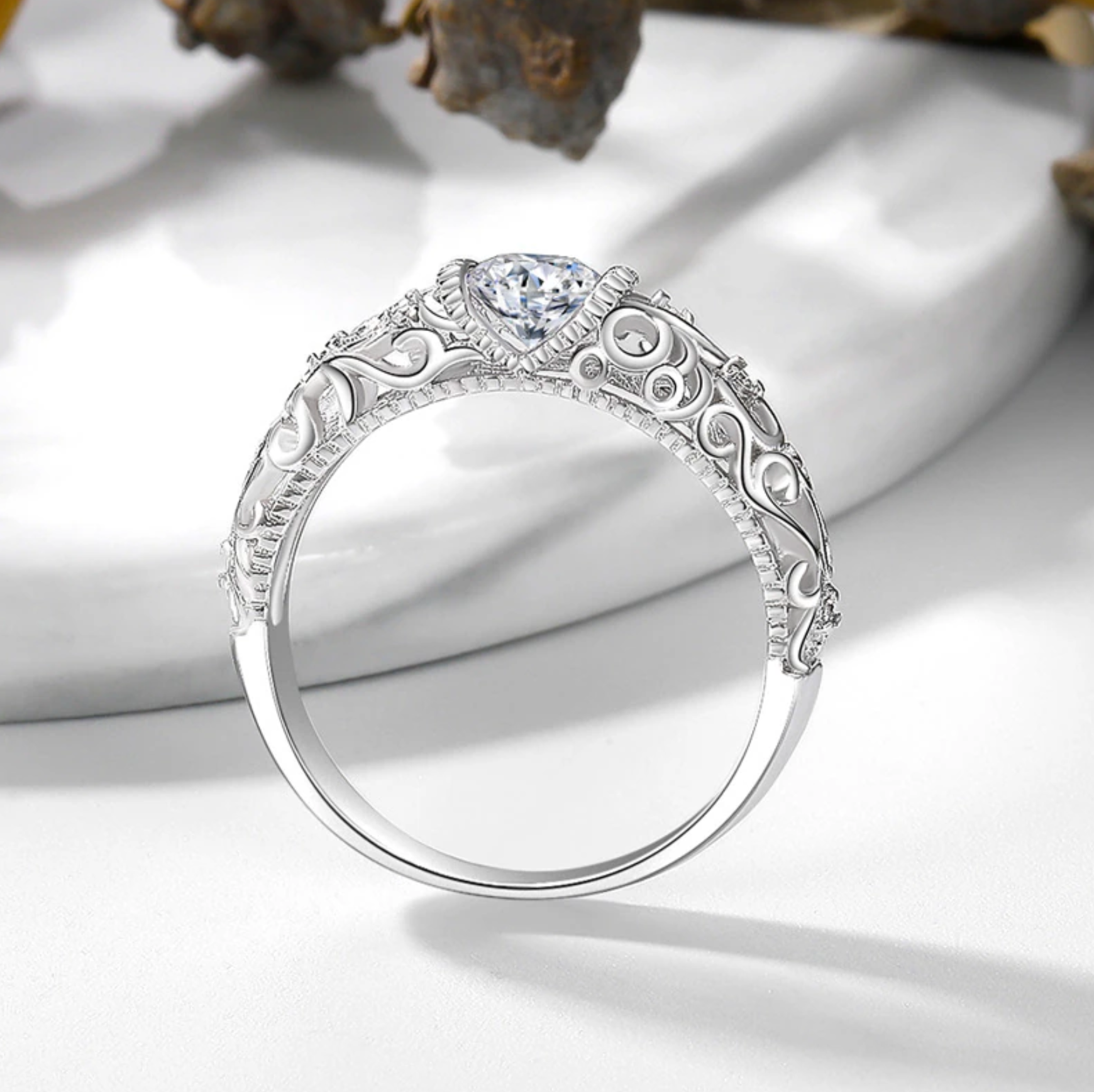 Elegant Silver and Zirconia Ring
