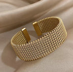 Vintage Braided Mesh Open Classic Bracelet