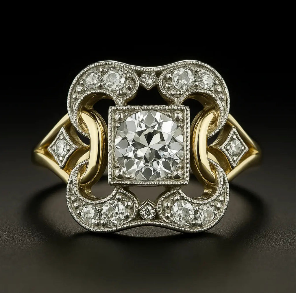 Vintage Zirconia Gold Ring