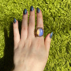 Galaxy Aura Moonstone Statement Ring