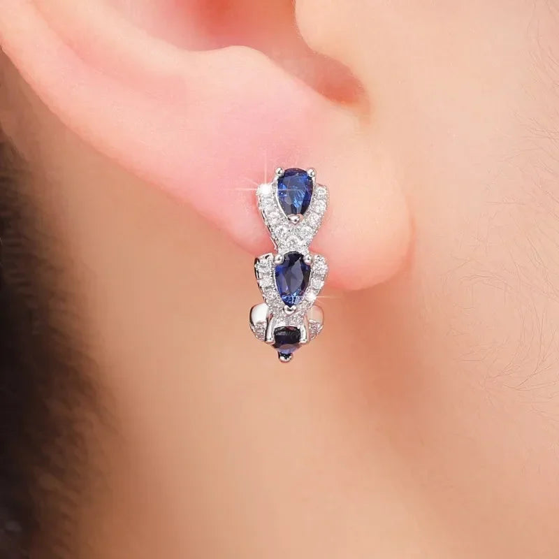 Royal Sapphire Crest Earrings