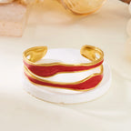 Vintage White Open Stainless Steel Bracelet