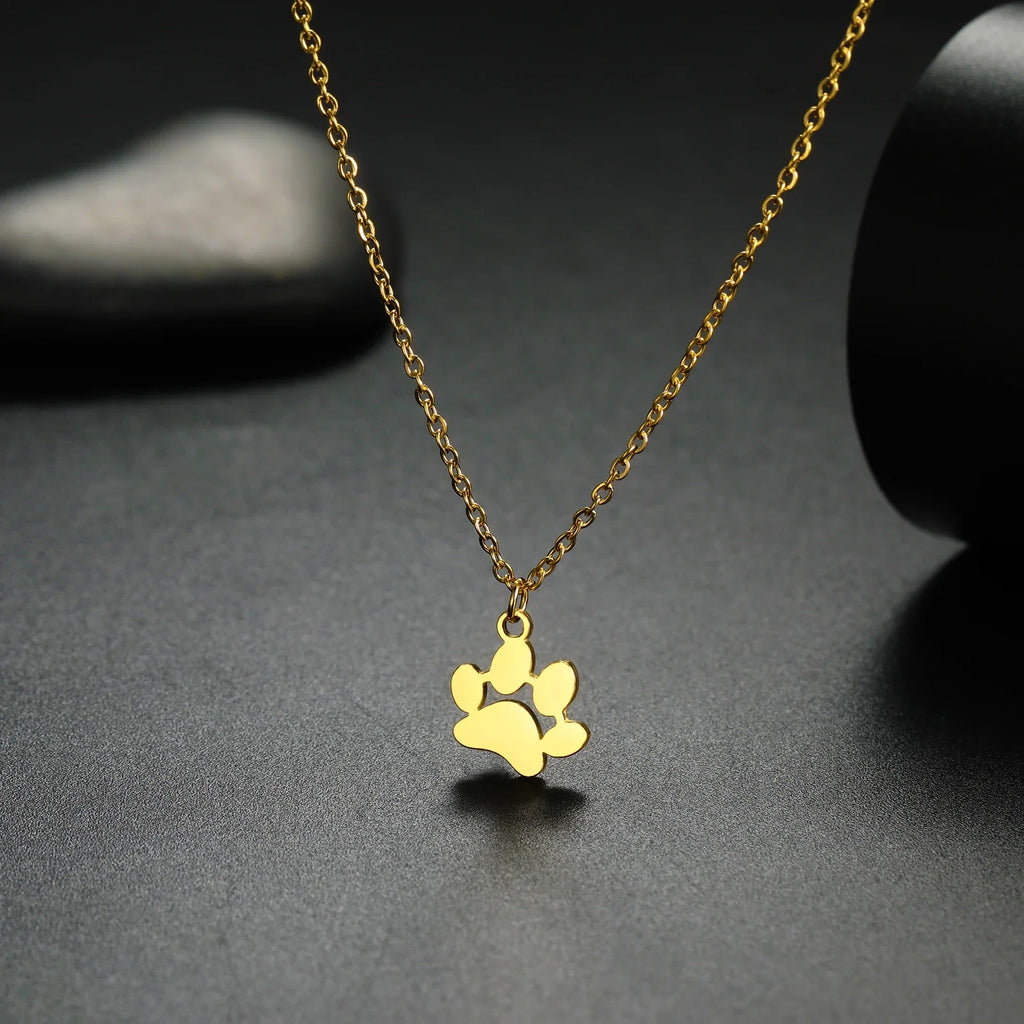 Paw Outline Pendant — Stainless Steel