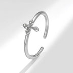 Delicate Silver Cross Ring